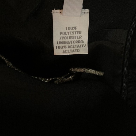 Nina Austin Dress Womens Sz 10 Black Cocktail Sheath‎ Rhinestone Elegant - Picture 8 of 14